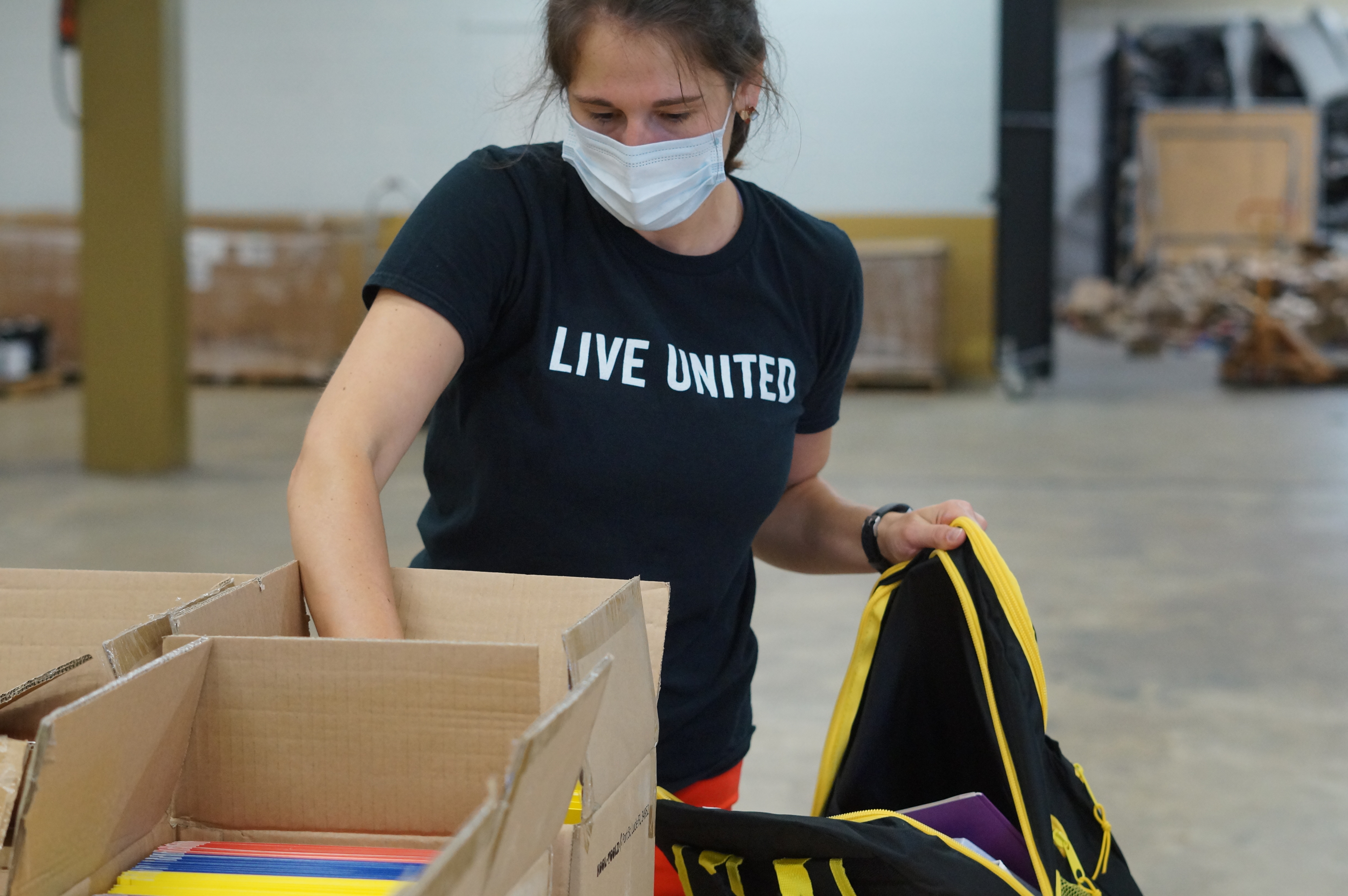 United Way Asheville School Supply Drive Pack and Sort