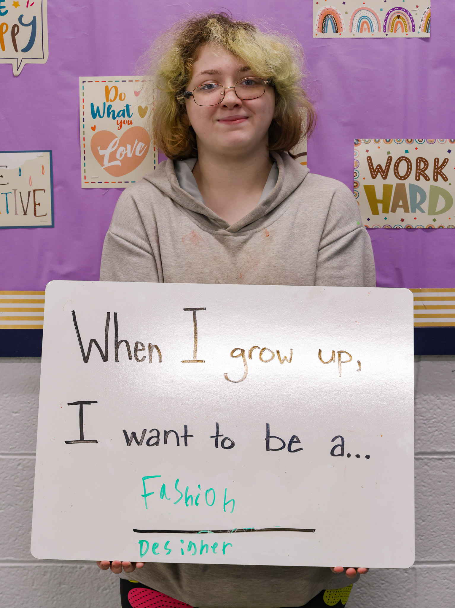 An Enka Middle School student poses during Career Week 2023.