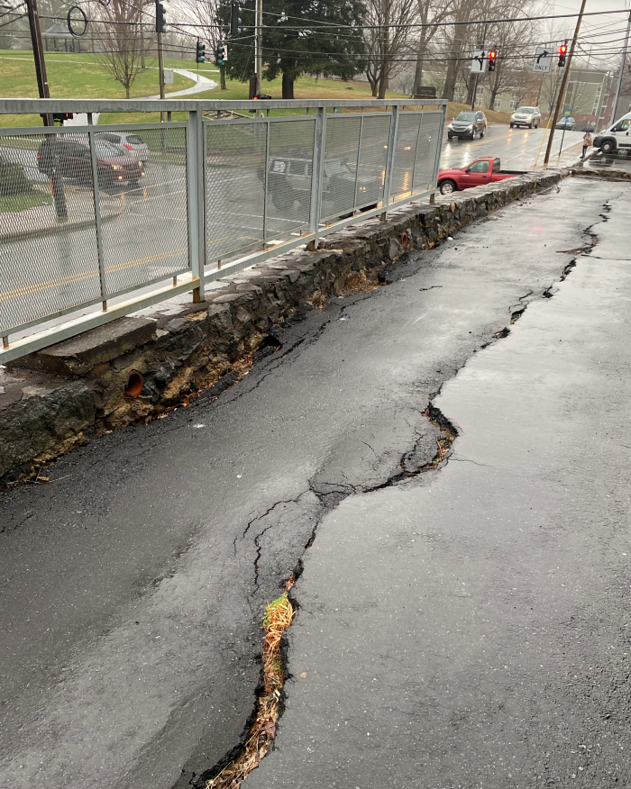 before construction - the crack in the parking lot