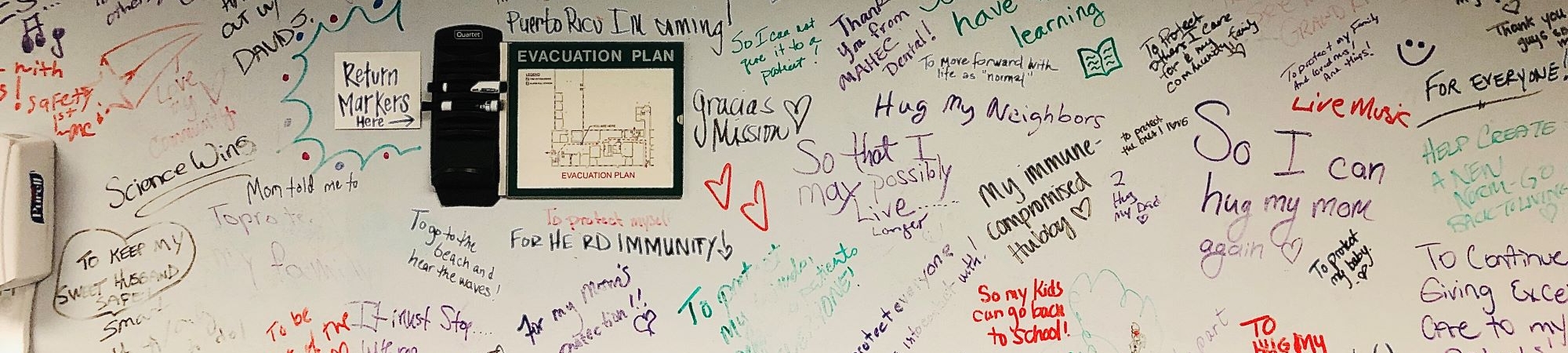 wall of reasons for wanting the vaccine