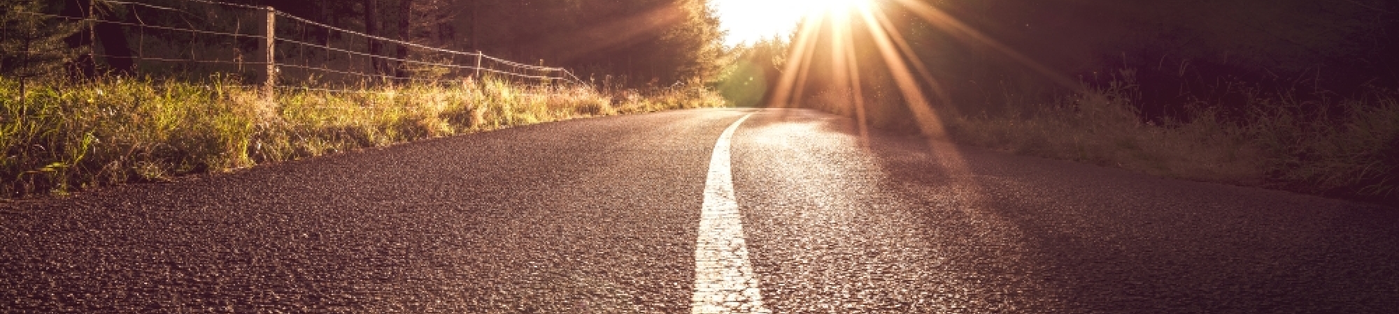 road at sunset