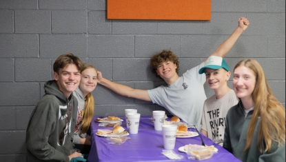 kids at Owen Middle's Gobble 'till you wobble Community Night 