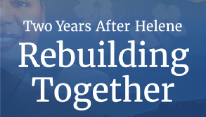 report cover says Two Years After Helene Rebuilding Together