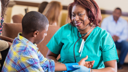 nurse with student